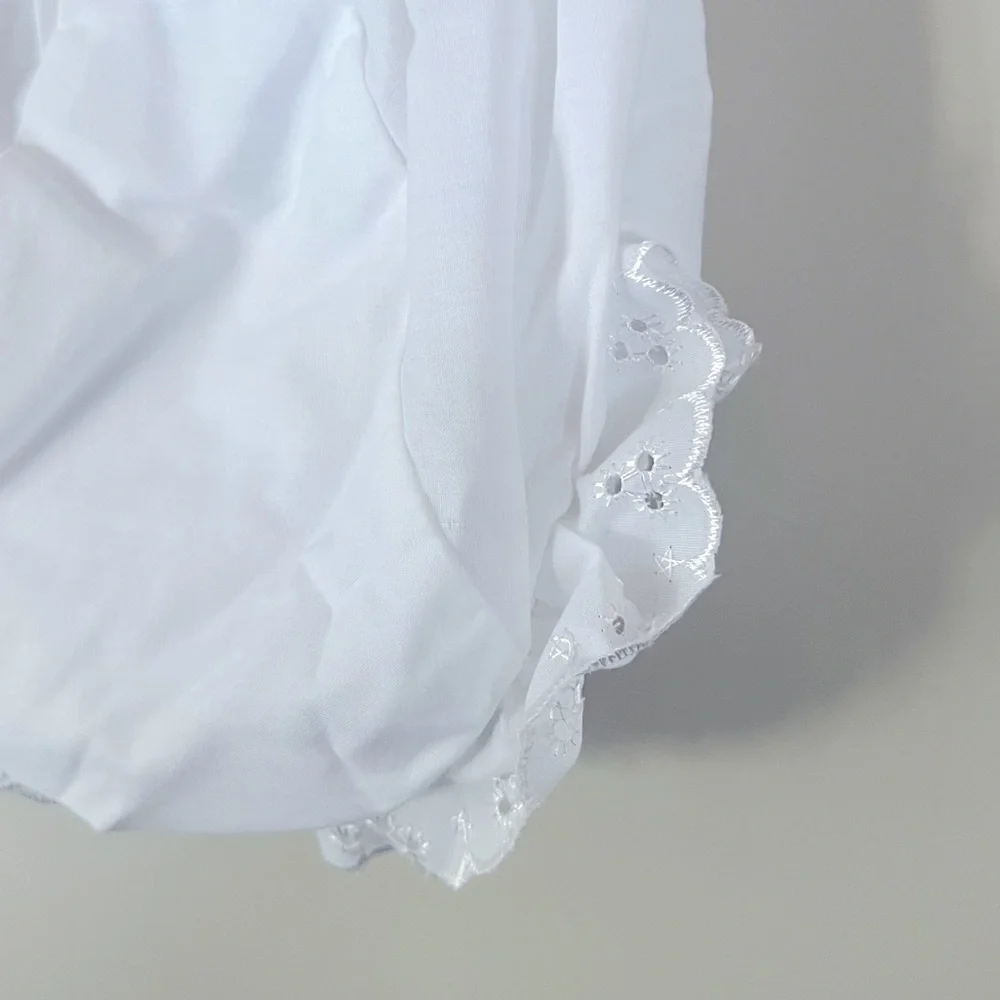 Three White Little Girl Bloomers-Diaper Cover. NEW without tag.